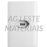 Conjunto USB 2A 4x2 - Novara Branco Brilhante Cromado